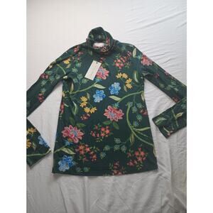 Cara Cara Piper Top Blouse Women NWT Small Ophelia Floral Emerald Luxury